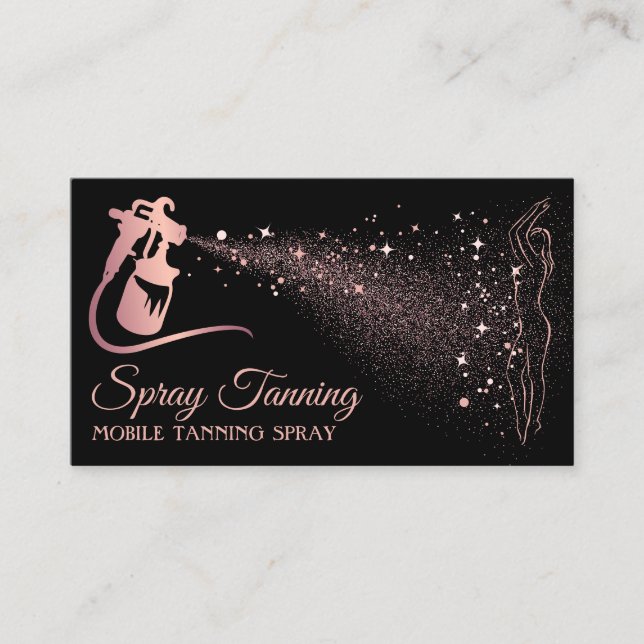 Body Tan Spray Rose Gold Business Card (Front)