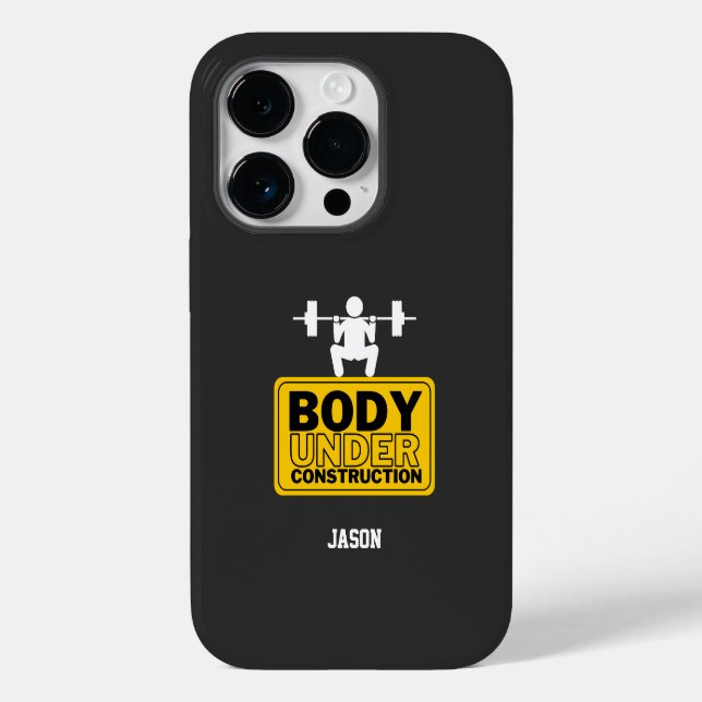 Body Under Construction Custom Name Case-Mate iPhone Case (Back)