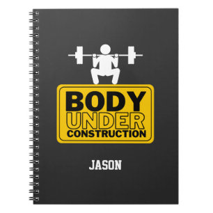 Body Under Construction Custom Name Notebook
