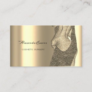 Body Venus Cosmetic Beauty Surgery Glitter Sepia Appointment Card
