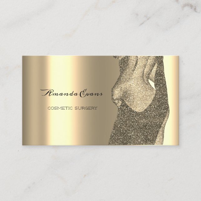 Body Venus Cosmetic Beauty Surgery Glitter Sepia Appointment Card (Front)