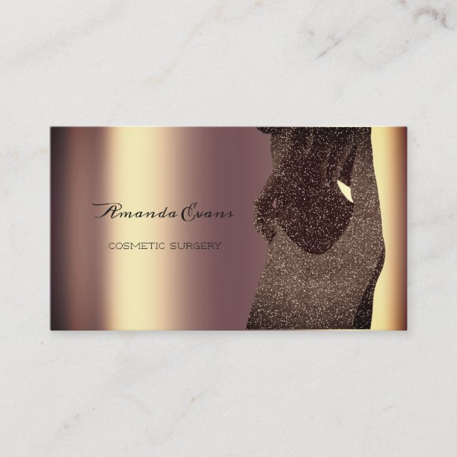 Body Venus Cosmetic Beauty Surgery Gold Sepia Deep Appointment Card (Front)
