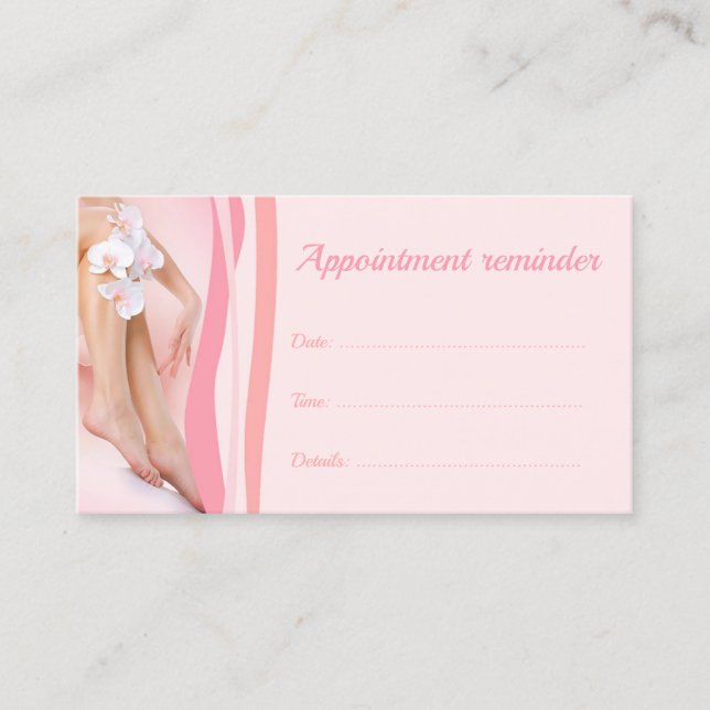 Body Waxing Soft Skin Spa Next Visit Reminder Card (Front)