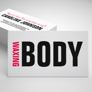 Body Waxing Wax Bold Black Pink Lettering Business Card