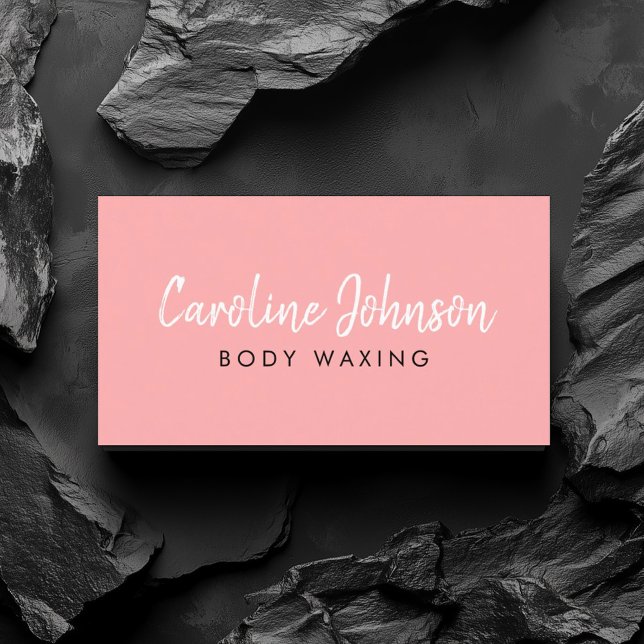 Body Waxing Wax Boutique Chalk Text Simple Pink Business Card (Perfect for business)
