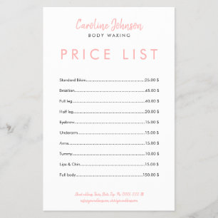 Body Waxing Wax Boutique Minimal Text Design Flyer