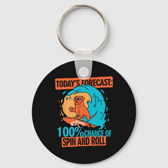 Bodyboarding Bodyboarder Spin And Roll  Key Ring (Front)
