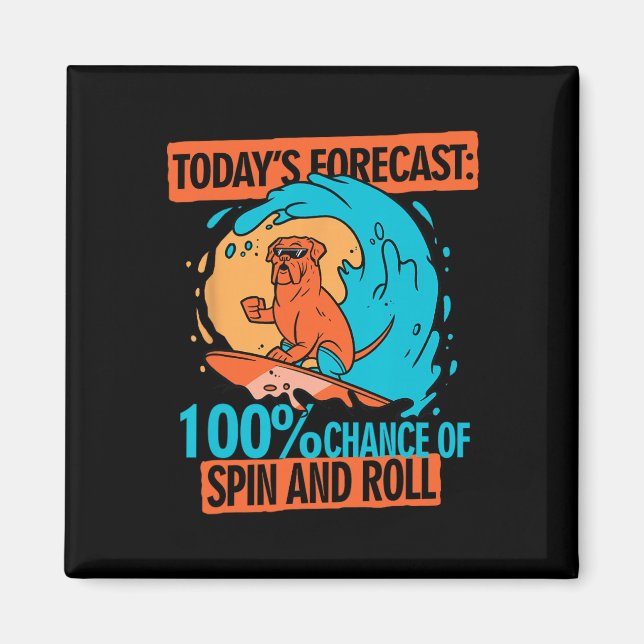Bodyboarding Bodyboarder Spin And Roll  Magnet (Front)