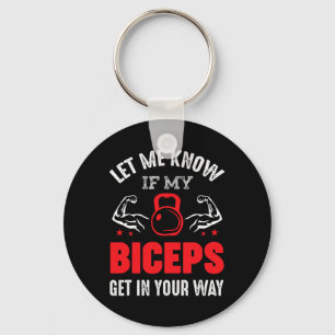 Bodybuilder Biceps Gym Fitness Workout Motivation Key Ring