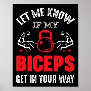 Bodybuilder Biceps Gym Fitness Workout Motivation  Poster