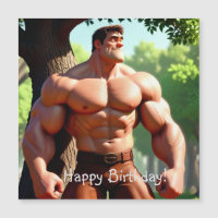 Bodybuilder Birthday Magnetic Card