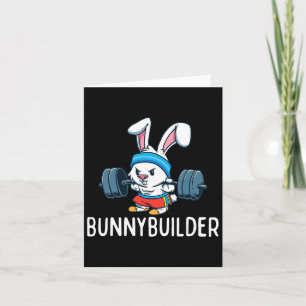 Bodybuilder Bunny Easter Bunnybuilder Fitness Gym  Card