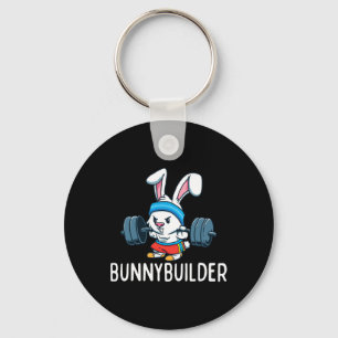 Bodybuilder Bunny Easter Bunnybuilder Fitness Gym Key Ring