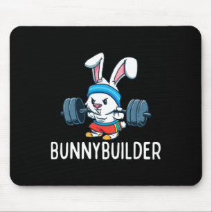 Bodybuilder Bunny Easter Bunnybuilder Fitness Gym  Mouse Mat