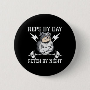 Bodybuilder Dog Lover Gym Wear Fitness Workout Bod 6 Cm Round Badge