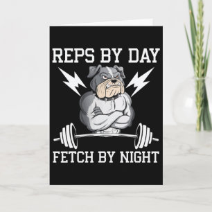 Bodybuilder Dog Lover Gym Wear Fitness Workout Bod Card