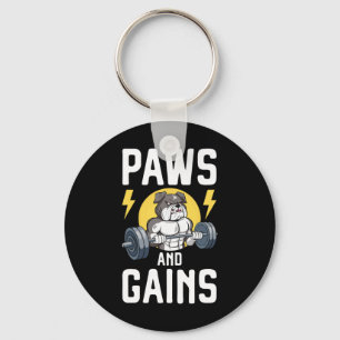 Bodybuilder Dog Lover Gym Wear Fitness Workout Bod Key Ring