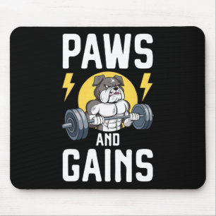 Bodybuilder Dog Lover Gym Wear Fitness Workout Bod Mouse Mat
