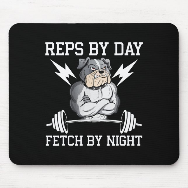 Bodybuilder Dog Lover Gym Wear Fitness Workout Bod Mouse Mat (Front)