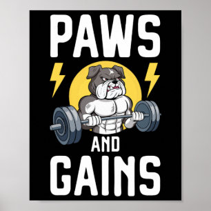 Bodybuilder Dog Lover Gym Wear Fitness Workout Bod Poster