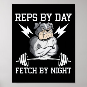 Bodybuilder Dog Lover Gym Wear Fitness Workout Bod Poster
