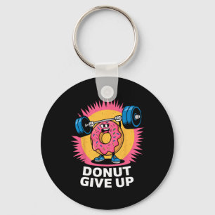 Bodybuilder Doughnut Give Up Humour Gym Workout Jo Key Ring