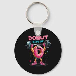 Bodybuilder Doughnut Give Up Humour Gym Workout Jo Key Ring