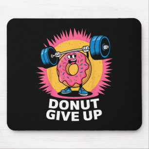 Bodybuilder Doughnut Give Up Humour Gym Workout Jo Mouse Mat