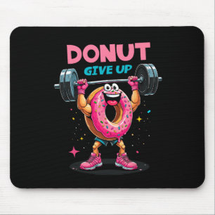 Bodybuilder Doughnut Give Up Humour Gym Workout Jo Mouse Mat