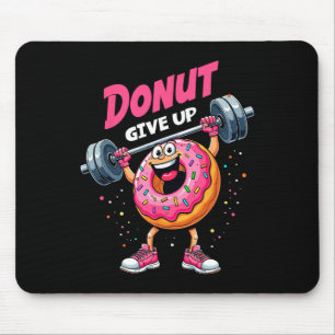 Bodybuilder Doughnut Give Up Humour Gym Workout Jo Mouse Mat