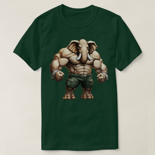 Bodybuilder Elephant 2 T-Shirt (Design Front)