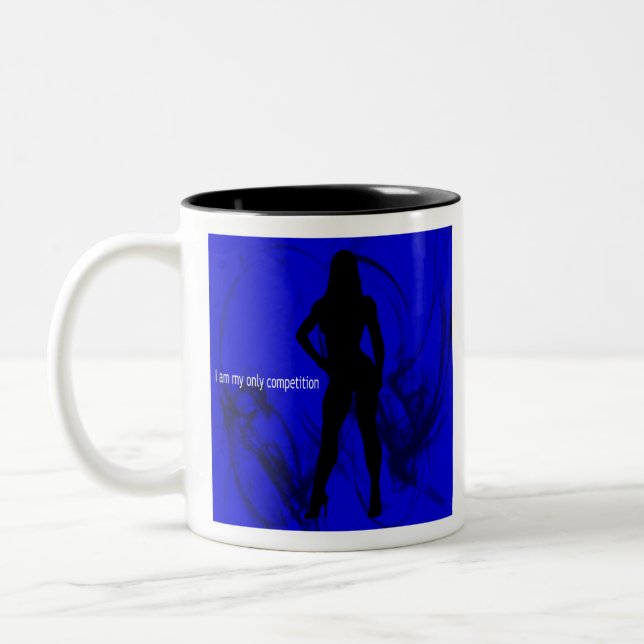Bodybuilder Fitness  "I am my only competition" Two-Tone Coffee Mug (Left)
