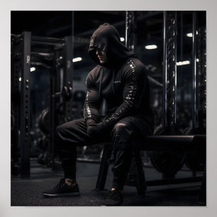 Bodybuilder Focusing on Next Lift Poster