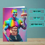 Bodybuilder Gay Birthday Card<br><div class="desc">Wish your gay best friend or family member a very Happy Birth - gay with this LGBTQ inspired birthday card. Both outside and inside we've written just the right message to speak to the moment; but just in case it needs something personal, you can customise it with your own words....</div>
