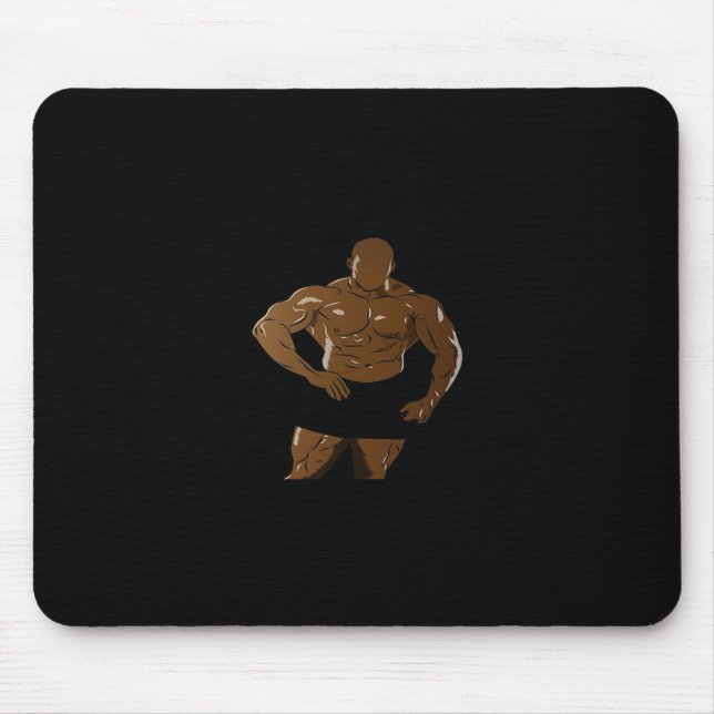 Bodybuilder In Pose – Strength And Pion For Bodybu Mouse Mat (Front)