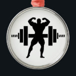 Bodybuilder Metal Tree Decoration<br><div class="desc">Feel free to change the background colour for this weightlifter to anything you want or even add text,  just click the Customise button to find the editing options.  Great gift for your favourite gym rat.</div>
