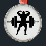Bodybuilder Metal Tree Decoration<br><div class="desc">Feel free to change the background colour for this weightlifter to anything you want or even add text,  just click the Customise button to find the editing options.  Great gift for your favourite gym rat.</div>