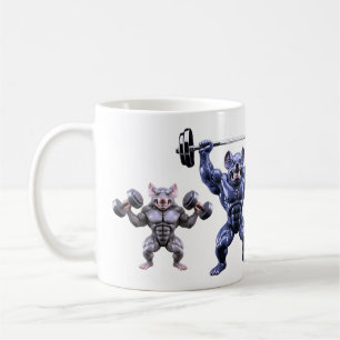 Bodybuilder Mouse Glossy Gym Training Squad Coffee Mug