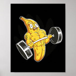 Bodybuilder Nana Lifting Weights Funny Bodybuildin Poster