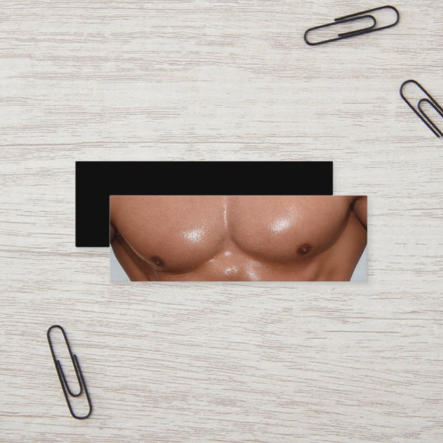 Bodybuilder Personal Trainer Physical Fitness Male Mini Business Card (Front/Back In Situ)