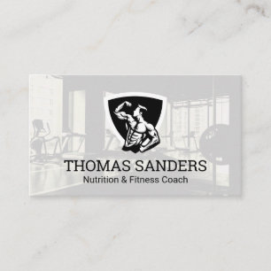 Bodybuilder Pose Flexing   Gym Business Card