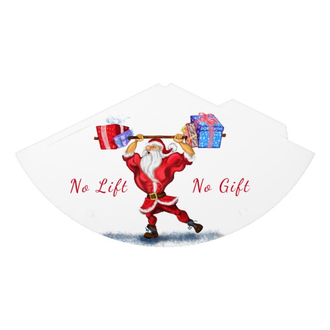 Bodybuilder Santa Christmas Funny Paper Party Hat (Front)