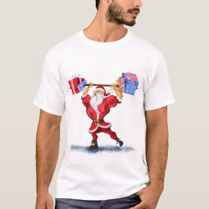 Bodybuilder Santa Claus Funny Christmas T-Shirt