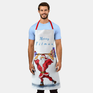 Bodybuilder Santa Claus with Christmas Gifts - Fun Apron