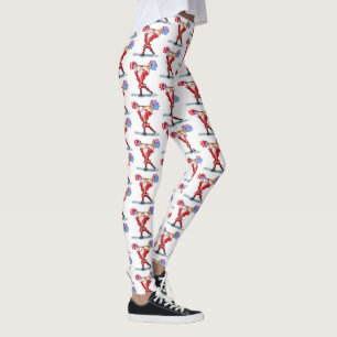 Bodybuilder Santa Claus with Christmas Gifts Funny Leggings