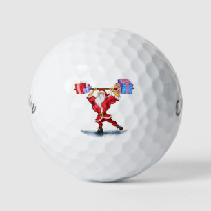 Bodybuilder Santa Funny Christmas Golf Balls