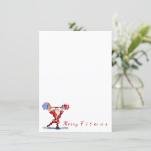 Bodybuilder Santa Funny Christmas Menu - Your Text