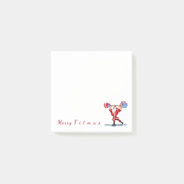 Bodybuilder Santa Funny Christmas Post It Notes (Front)