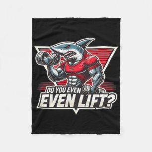 Bodybuilder Shark Lover Gym Fitness Workout Bodybu Fleece Blanket
