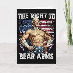 Bodybuilding 4th Of July Dad Usa Flag 2nd Bear Arm Card